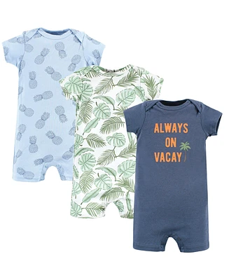 Hudson Baby Baby Boys Hudson Cotton Rompers, Vacay, 0-3 Months