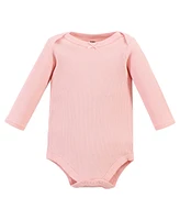 Hudson Baby Girls Thermal Long Sleeve Bodysuits, Acorn Botanical