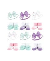 Hudson Baby Infant Girl 12Pc Headband and Socks Giftset, Mermaid, One Size