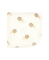 Hudson Baby Infant Boy Flannel Cotton Washcloths, Brave Lion Pack