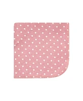 Hudson Baby Infant Girl Flannel Cotton Washcloths, Dusty Rose Floral Pack