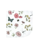 Hudson Baby Infant Girl Flannel Cotton Washcloths, Hummingbird Garden Pack