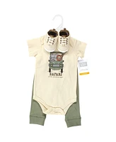 Hudson Baby Boys Cotton Bodysuit, Pant and Shoe Set