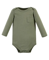 Hudson Baby Boys Cotton Long-Sleeve Bodysuits