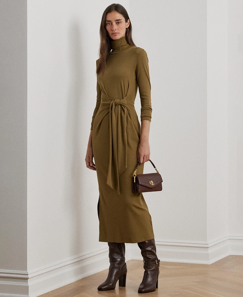 Lauren Ralph Lauren Women's Tie-Front Turtleneck Dress