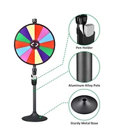 WinSpin 24" Dual Use 14 Slots Prize Wheel Prize Drop Game Board Kit w/ Led Light