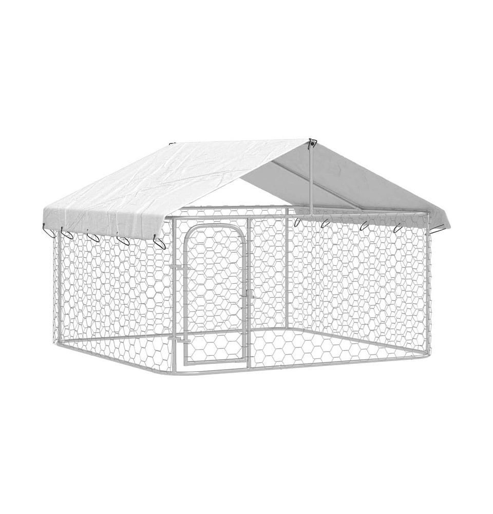 vidaXL Outdoor Dog Kennel with Roof 78.7"x78.7"x59.1"