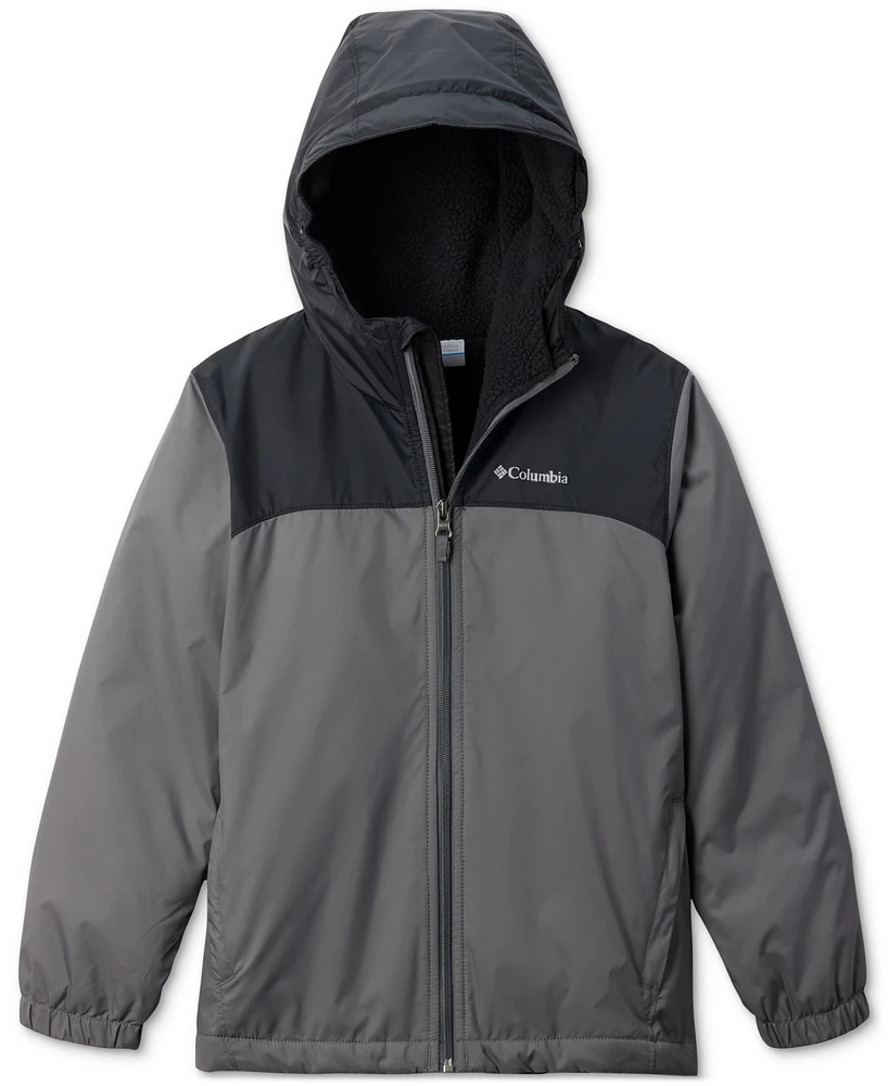 Columbia Big Boys Glennaker Ii Fleece-Lined Full-Zip Hooded Rain Jacket