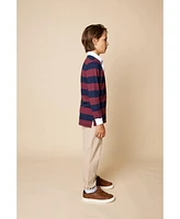 B by Brooks Brothers Big Boys Long Sleeve Rugby Polo Shirt