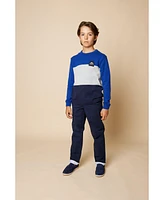 B by Brooks Brothers Big Boys Colorblock Sweater With Patch