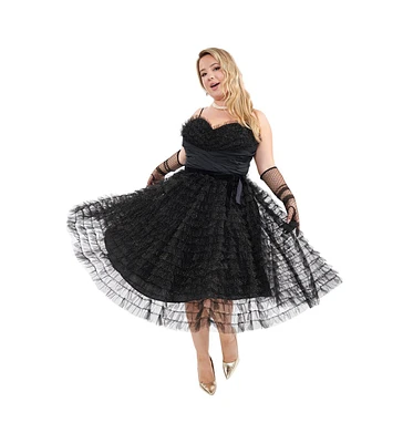 Unique Vintage Plus Tulle Sweetheart Cupcake Swing Dress