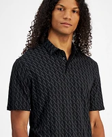 A|X Armani Exchange Men's Short Sleeve Logo Print Polo Shirt