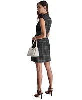 Dkny Women's Shawl-Collar Sleeveless Tie-Waist Dress