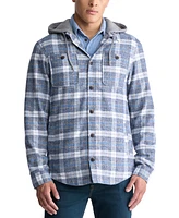 Buffalo David Bitton Men's Jakeim Long Sleeve Plaid Flannel Hooded Shirt-Jacket