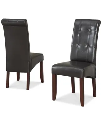 Verona Faux Leather Set of 2 Tufted Parson Chairs