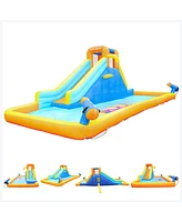 Inolait Sugift Inflatable Water Slide Park Kids Splash Pool Bounce House with 450W Blower