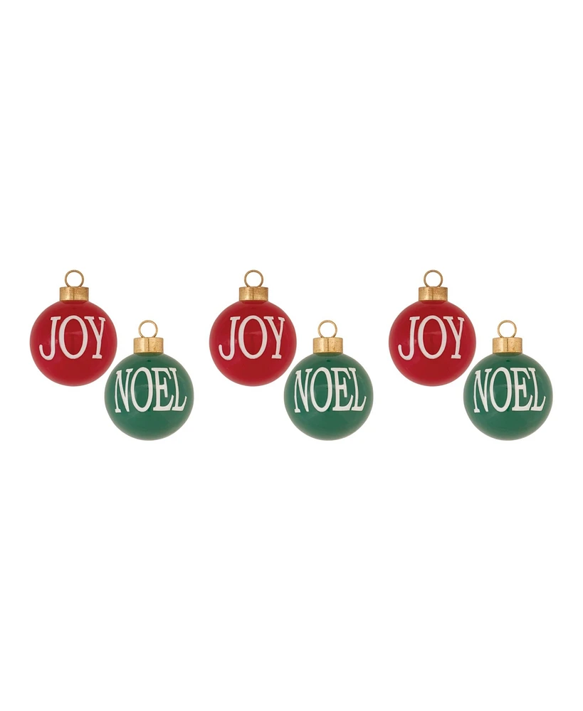 Slickblue Joy And Noel Ball Ornament (Set of 6)