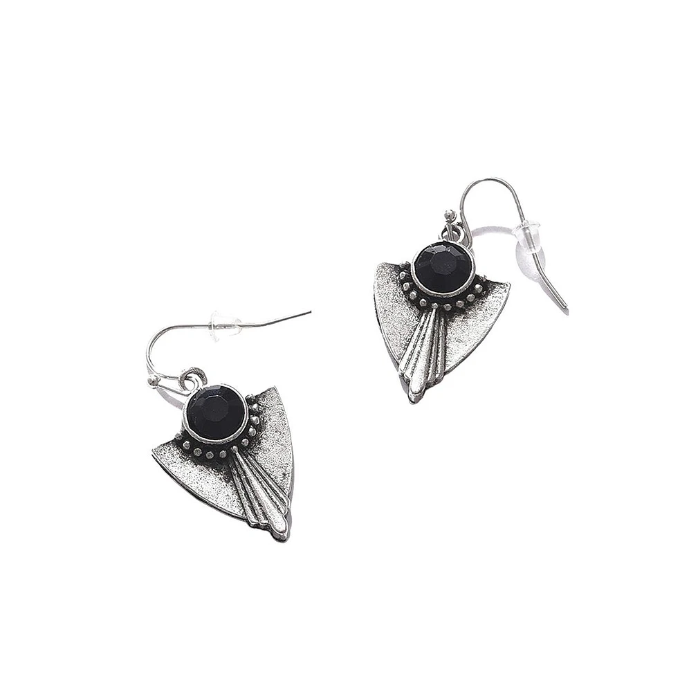 Sohi Women's Oxidised Drop Earrings