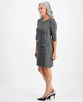 Connected Petite 3/4-Sleeve Sheath Dress