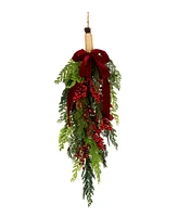 National Tree Company Christmas Joy Teardrop Swag, 28 Inches