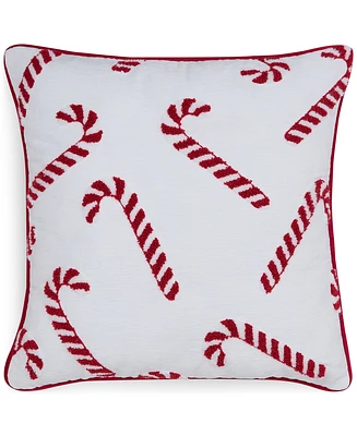 Videri Home Candy Cane Lane Tufted Decorative Pillow, 18" x 18", Exclusively at Macy's