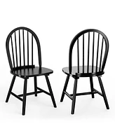 Slickblue Set of 2 Vintage Windsor Wood Chair with Spindle Back for Dining Room