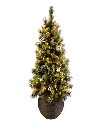 National Tree Company Glittery Crestwood Tree, 4 feet.