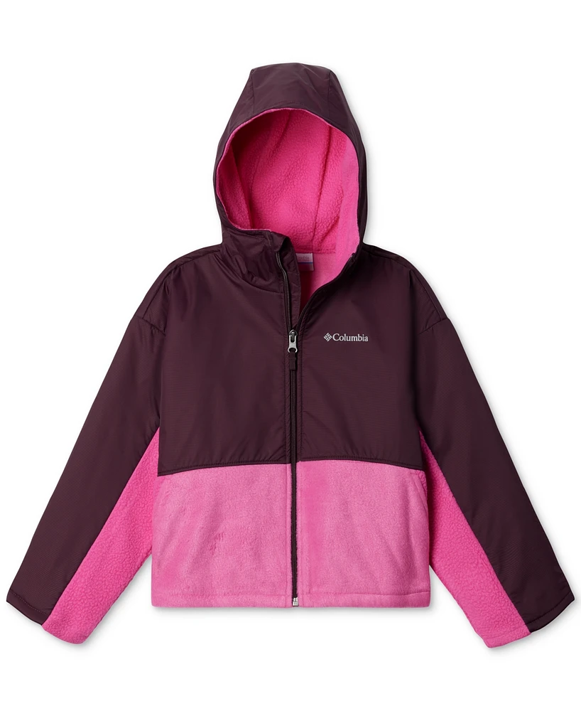 Columbia Big Girls Benton Springs Mixed-Media Full-Zip Hooded Jacket