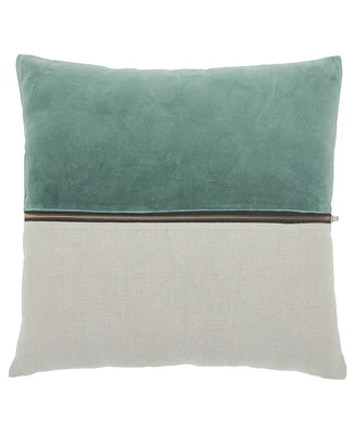 Ihi Home Velvet Linen Zipper Pillow, 20"Sq