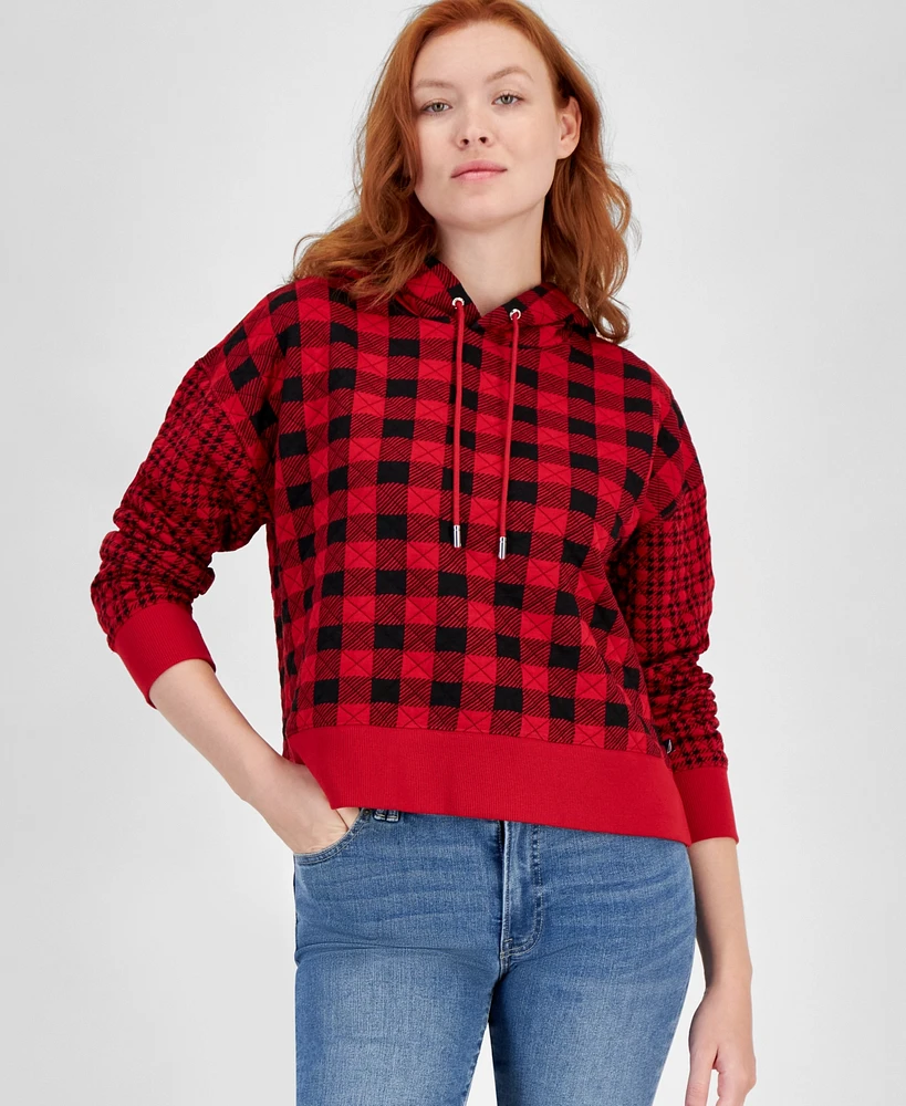 Nautica Jeans Women's Lake Check Quilted Hoodie