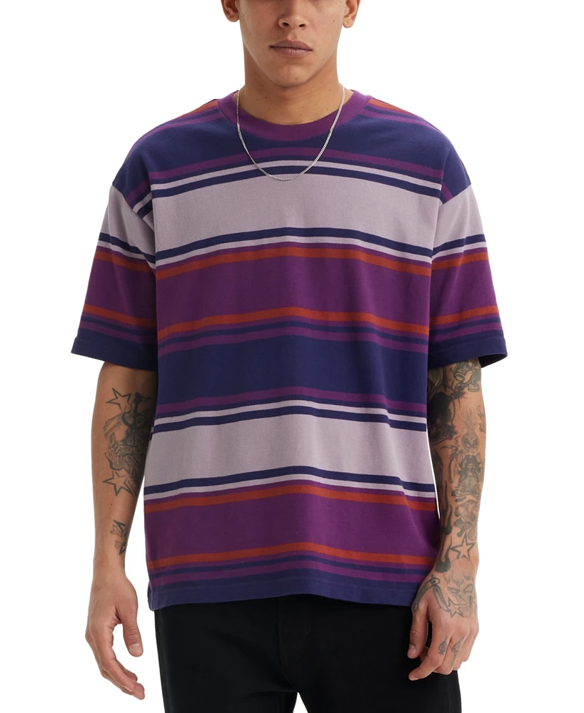 Levi's Men's Relaxed Fit Short Sleeve Box Stripe Skateboard T-Shirt