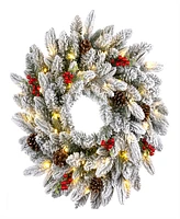 National Tree Company Snowberry Pine Wreath, 24 Inches