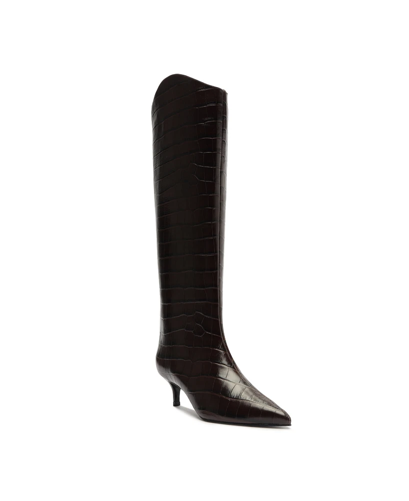 Schutz Women's Maryana Lo Wide Pointed Toe Knee High Boots