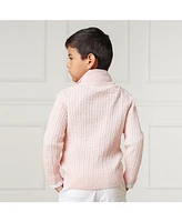 Hope & Henry Boys Organic Long Sleeve Half Zip Cable Pullover Sweater