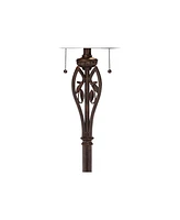 Robert Louis Tiffany Leaf and Vine Ii Traditional Victorian Tiffany Style Floor Standing Lamp 60" Tall Bronze Gold Amber Green Stained Glass Dome Shad