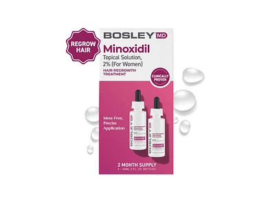 BosleyMD Womens Hair Re-growth Treatment 2% Minoxidil Dropper