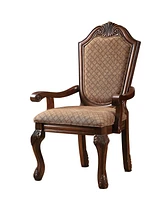 Streamdale Furniture Chateau De Ville Arm Chair (Set-2) in Fabric & Cherry