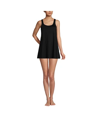 Lands' End Women's Scoop Neck Mini Swim Dress One Piece Swimsuit