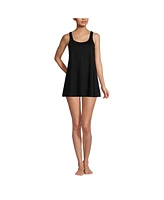 Lands' End Women's Scoop Neck Swim Dress One Piece Swimsuit