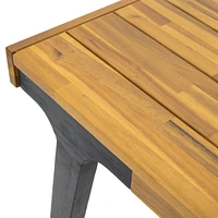 Stylish Acacia Wood Dining Table Modern, Weather-Resistant, Seating for 5