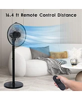 Streamdale Furniture Simple Deluxe 14.5 Adjustable 12 Levels Speed Pedestal Stand Fan With Remote Control