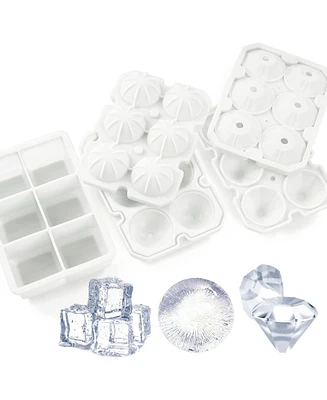 Cowin Large Ice Cube Tray Silicone Mold Food Grade 3 Pack