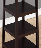 Coat Rack w/ 3-Tier Storage Shelves in Espresso Finish