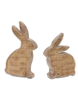 Slickblue Wicker Rabbit Decor (Set of 2)