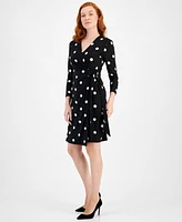 Anne Klein Petite Classic 3/4-Sleeve Wrap Dress