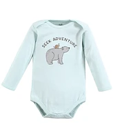 Touched by Nature Baby Boys Organic Cotton Long-Sleeve Bodysuits, Dreamy Woodland