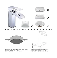 Aquaterior Modern 1 Hole Bathroom Faucet Vanity Sink Basin Single Handle Diy Hotel Chr