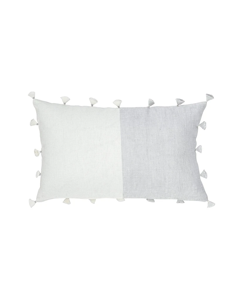 Anaya Home Grey Tassels So Soft Linen Pillow