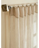 Ihi Home Atlantic Linen Sheer Curtain Panel - with Rod Pocket and Hidden Back Tabs