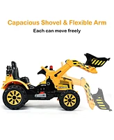Costway Kids Ride On Excavator Truck With Front Loader Digger